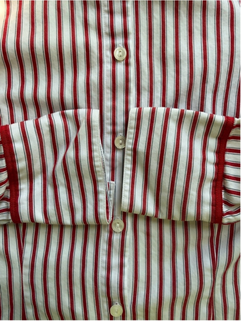 Pendleton Red and White Striped Button-Down Shirt Size 4 Preppy Coastal Grandma - Picture 10 of 14
